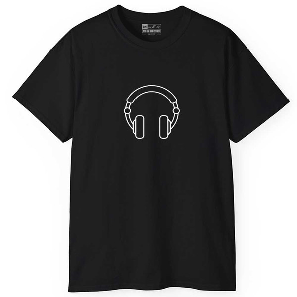 تی شرت آستین کوتاه مردانه پاد آفرین مدل اسپرت طرح هدفون کد 0101
