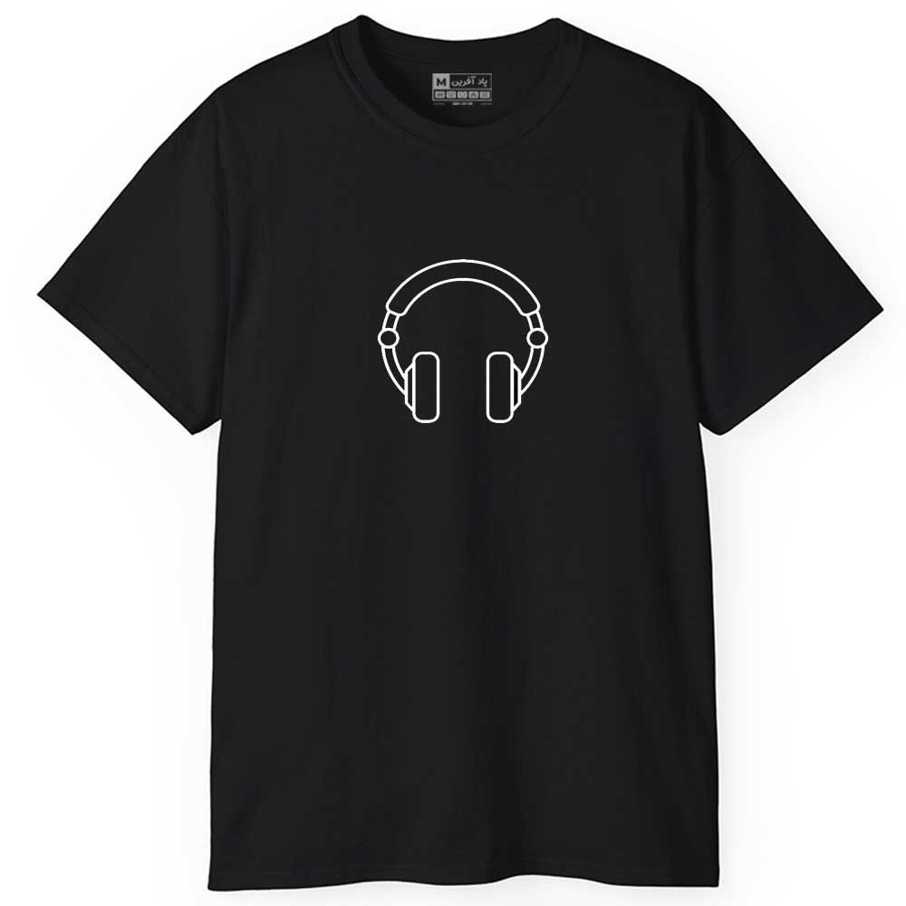 تی شرت آستین کوتاه مردانه پاد آفرین مدل اسپرت طرح هدفون کد 0101 - - 1