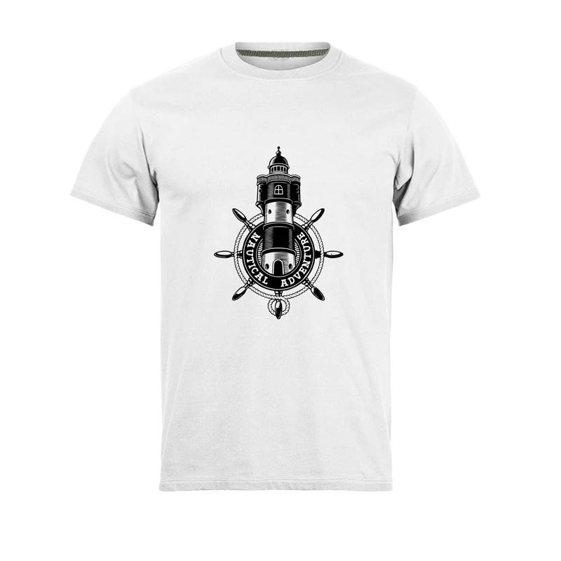 تی شرت آستین کوتاه مردانه مدل  NAUTICAL ADVENTURE_NC1_0317 رنگ سفید