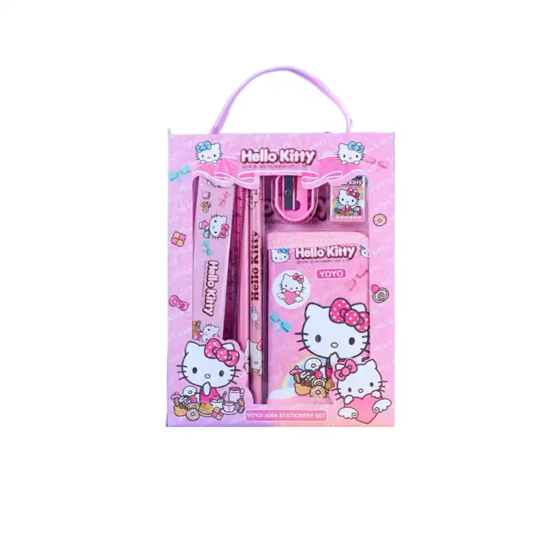 بسته لوازم التحریر مدل هلو کیتی کد fe-72928 مجموعه 6 عددی