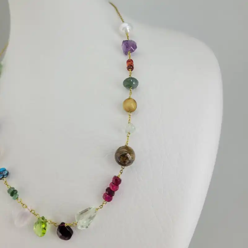 گردنبند زنانه مدل سنگ چاکرای جواهری کد 19