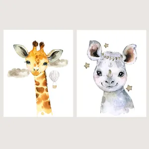 پوستر الفاپ مدل کودک طرح Water Color Animals کد 129_02 بسته 2 عددی