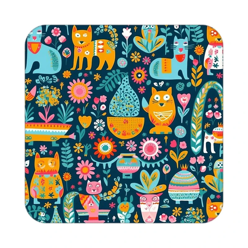 زیر لیوانی کاکتی طرح حیوانات رنگی مدل mp25514