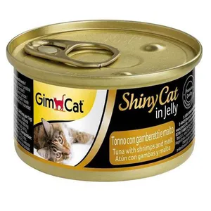 کنسرو گربه جیم کت مدل TUNA AND SHRIMPS AND MALT وزن 70 گرم