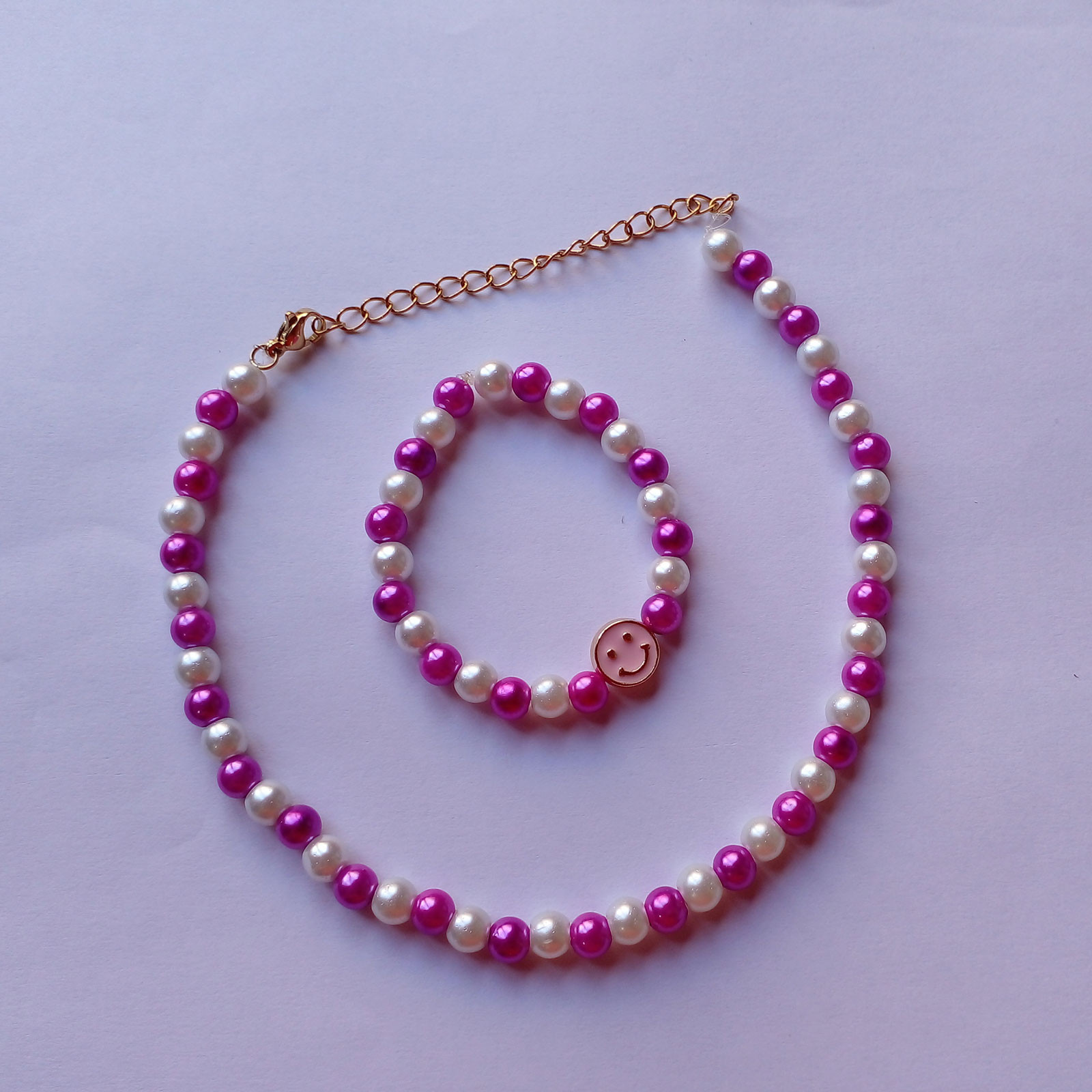 نیم ست دخترانه مدل استیکر لبخند کد HCK082