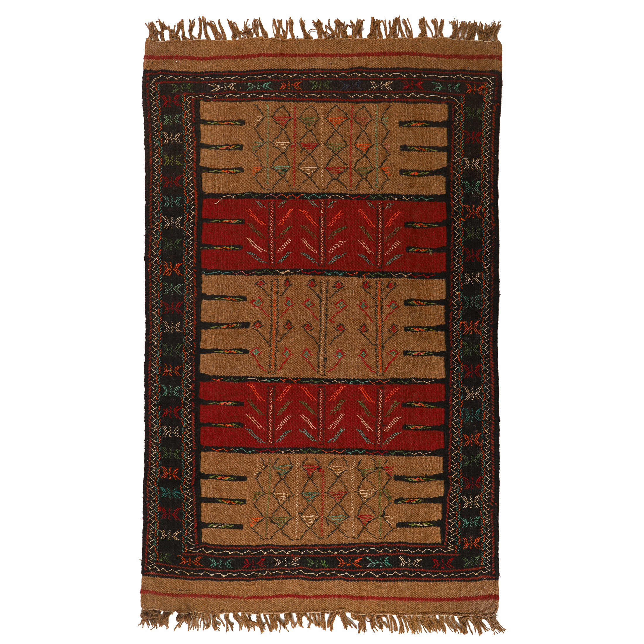 گلیم دستبافت دومتری طرح سفره کردی کد 140540