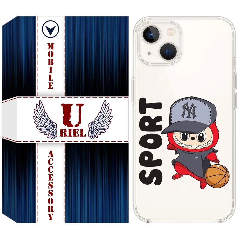 کاور یوریل قاب مدل Clear کد 148 طرح لبوبو Labubu مناسب برای گوشی موبایل اپل iPhone 13 mini