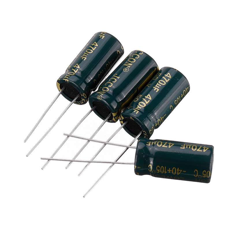 خازن الکترولیت 470 میکروفاراد کد 150 بسته 4 عددی