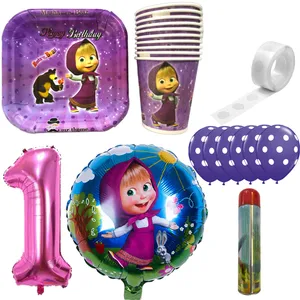 مجموعه 30 عددی تم تولد مسترتم طرح ماشا و میشا کد 1