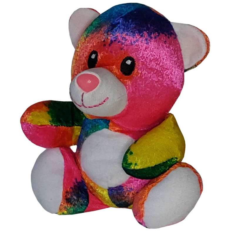 عروسک طرح خرس مدل RainBow کد 768 ارتفاع 13 سانتی‌متر