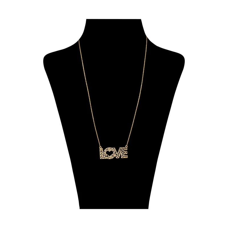 گردنبند طلا 18 عیار زنانه قیراط طرح LOVE کد GH4582
