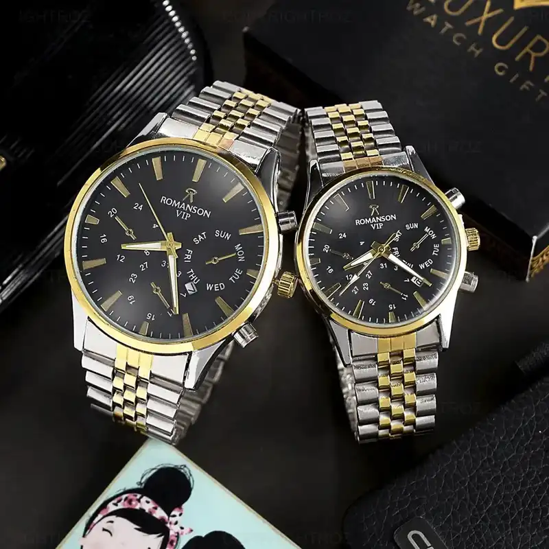 ست ساعت مچی عقربه ای زنانه و مردانه مدل ساده01