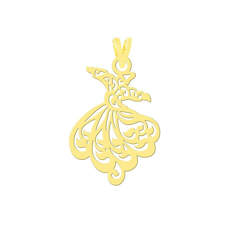 آویز گردنبند طلا 18 عیار زنانه کرابو طرح رقص سماع مدل Kr3078