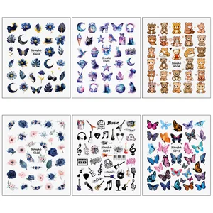 برچسب لنز ناخن مدل کیوت کد N095-104 مجموعه 6 عددی