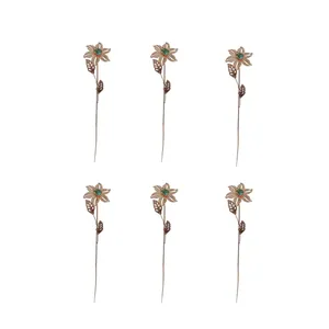 گل فیروزه کوبی مسی کد 021 بسته 6 عددی