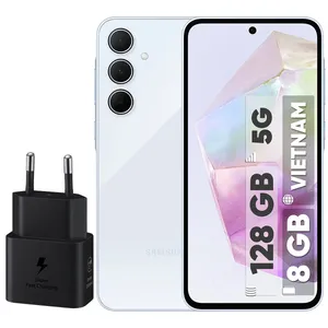 Samsung Galaxy A35 Dual SIM 128GB and 8GB RAM mobile phone with 25W Samsung Charger- Vietnam