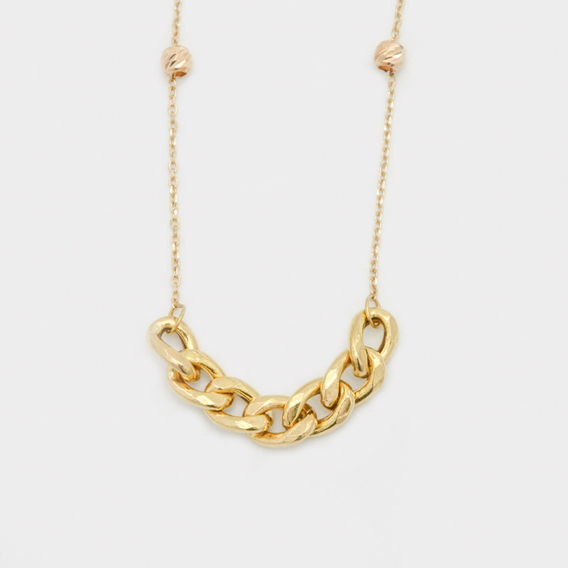 گردنبند طلا 18 عیار زنانه با زنجیر فیگارو مایا ماهک مدل MM2150