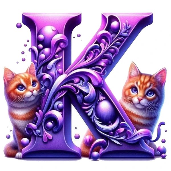  استیکر پارچه و لباس پاد آفرین طرح گربه هایی بامزه و حرف K کد 4009