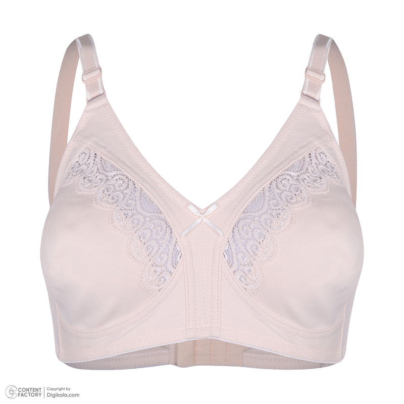 سوتین زنانه بالکنی آداک مدل نخ پنبه دانتل پرسی رنگ کرم