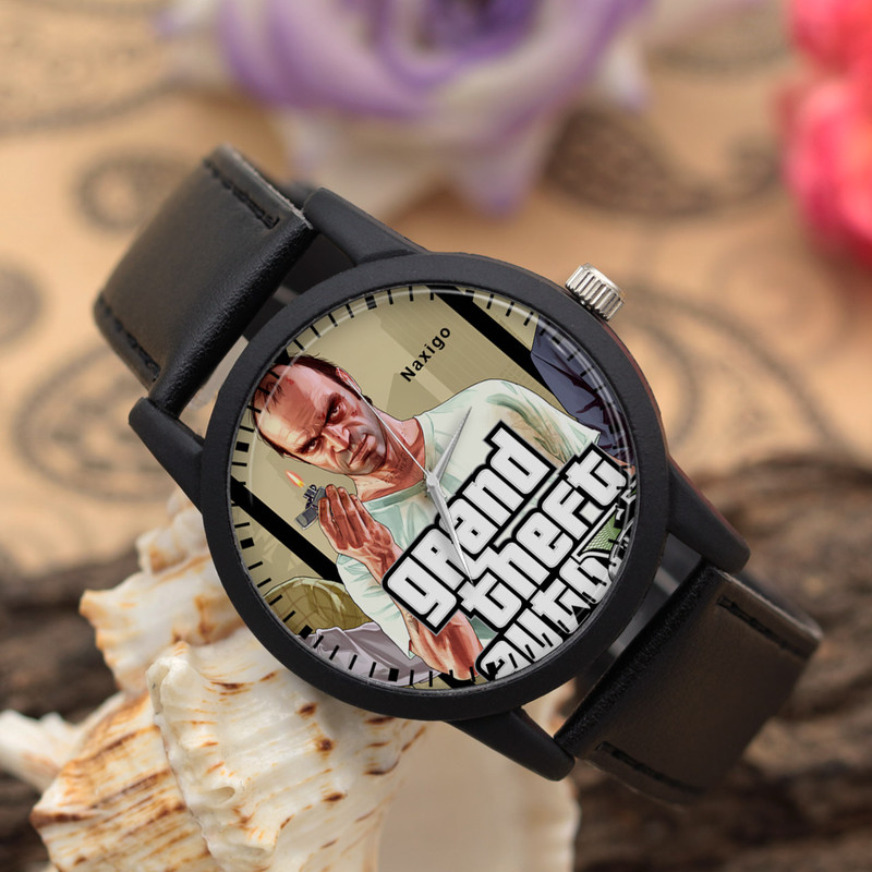 ساعت مچی عقربه ای ناکسیگو مدل Grand Theft Auto کد LF6767 ساعت مچی عقربه ای ناکسیگو مدل Grand Theft Auto کد LF6767