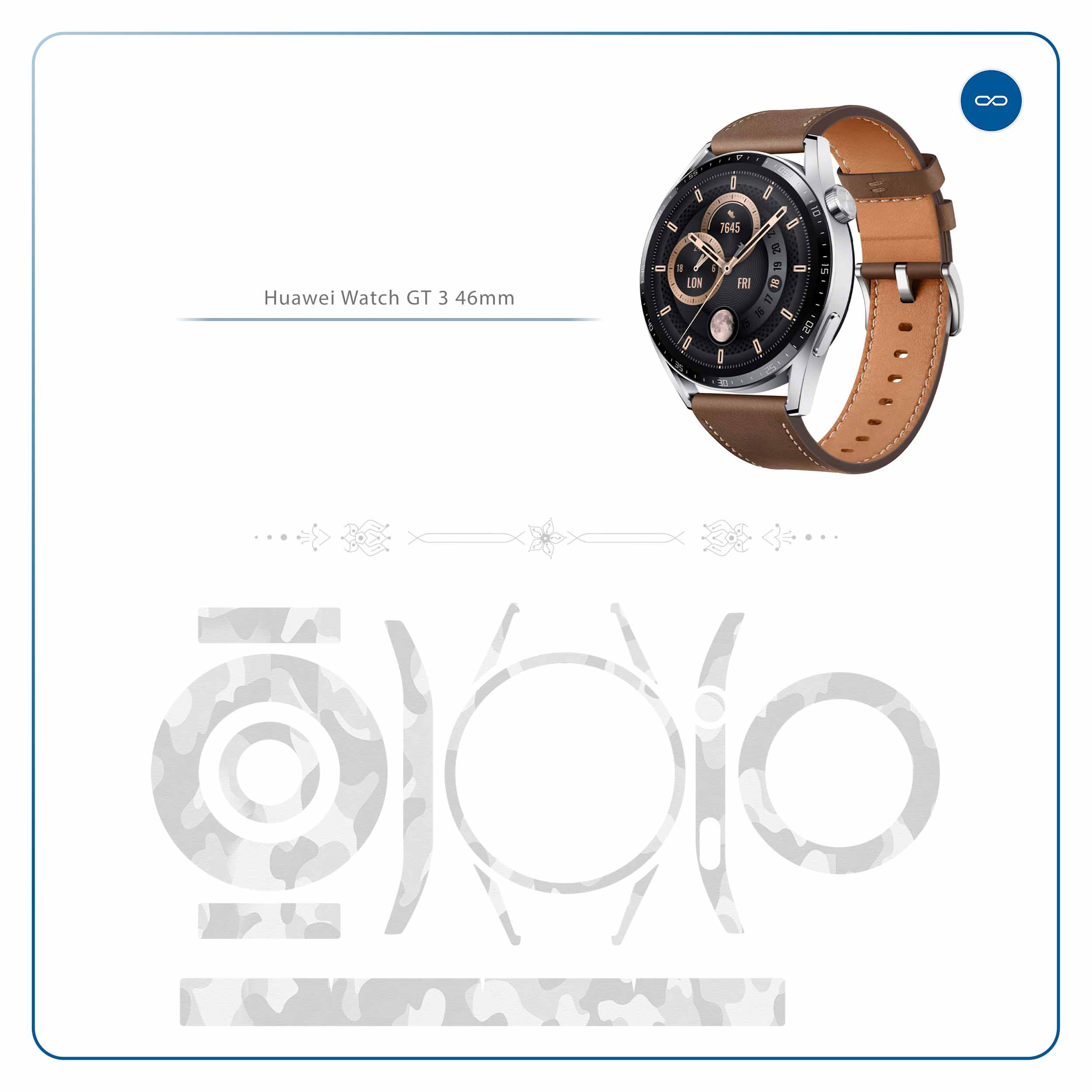 برچسب ماهوت طرح Army-Snow مناسب برای ساعت هوشمند هوآوی Watch GT 3 46mm