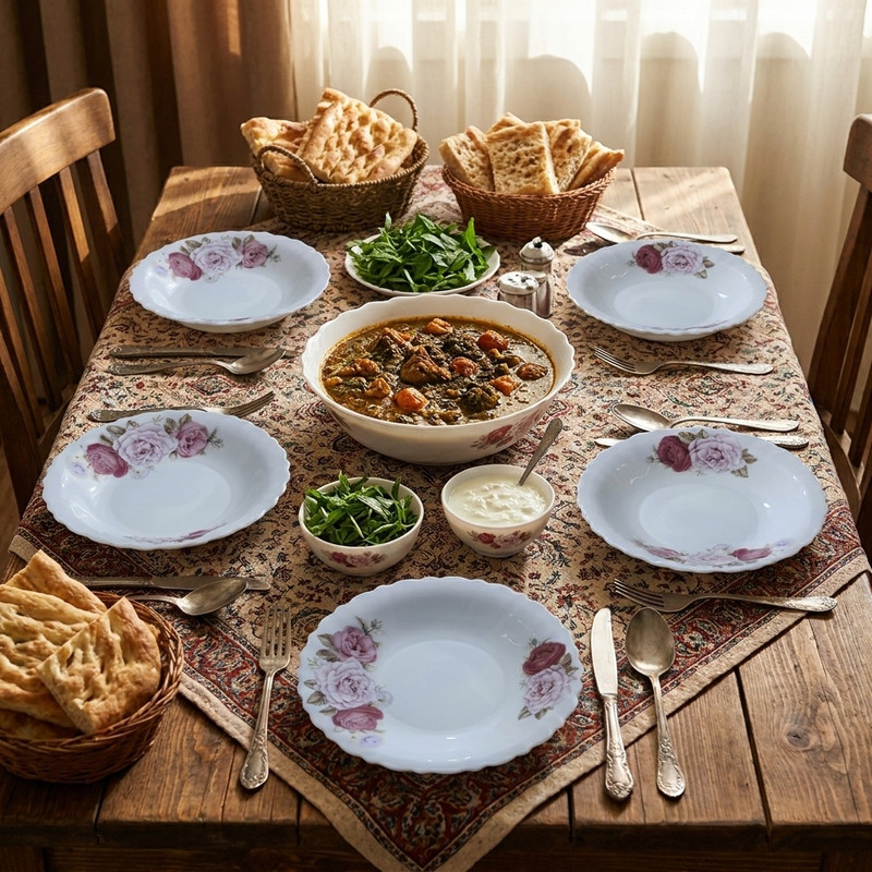 بشقاب خورش خوری پارس اپال مدل ملورین کد 132 بسته 6 عددی