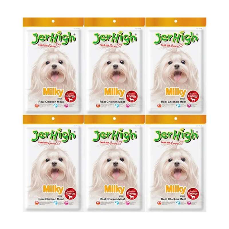 تشویقی سگ جرهای مدل مرغ و شیر وزن 60گرم مجموعه 6 عددی