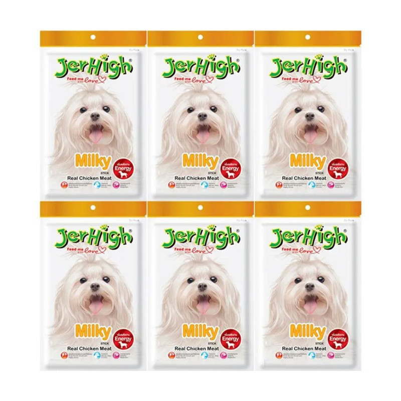 تشویقی سگ جرهای مدل مرغ و شیر وزن 60گرم مجموعه 6 عددی