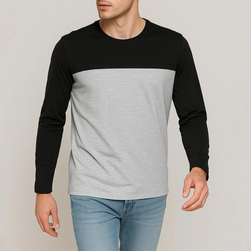 تی شرت آستین بلند مردانه  آریا پارس مدل BL کد 01