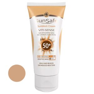 نقد و بررسی کرم ضد آفتاب رنگی سان سیف SPF50 مدل Viti-Sense مناسب پوست های حساس حجم 50 میلی لیتر توسط خریداران