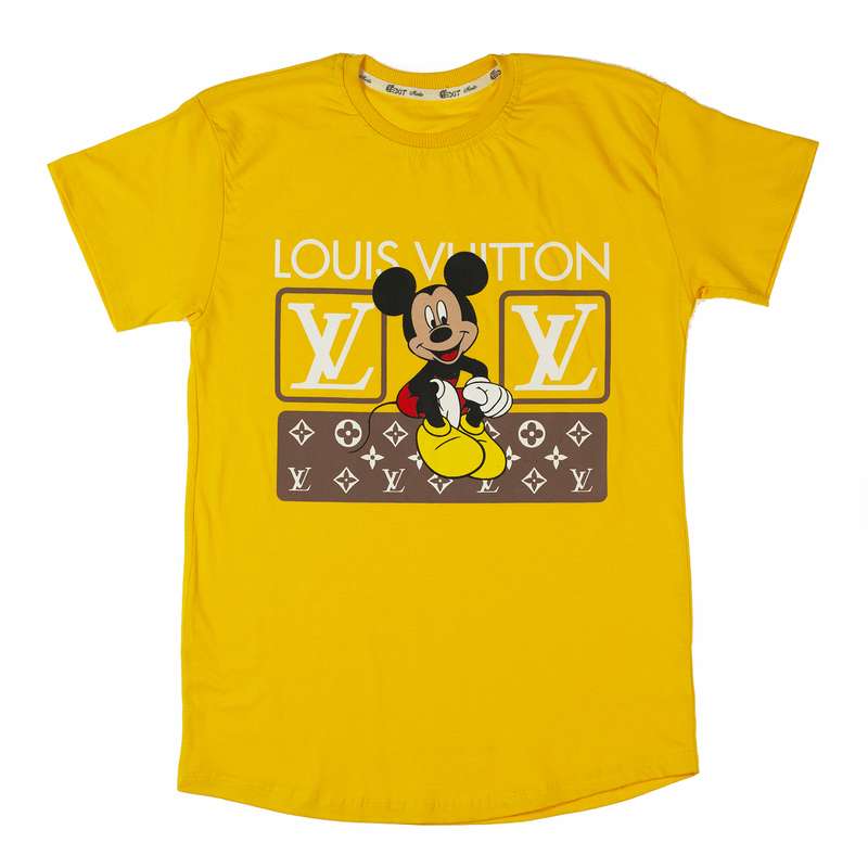 تی شرت آستین کوتاه پسرانه اگزیت مدل میکی موس رنگ زرد