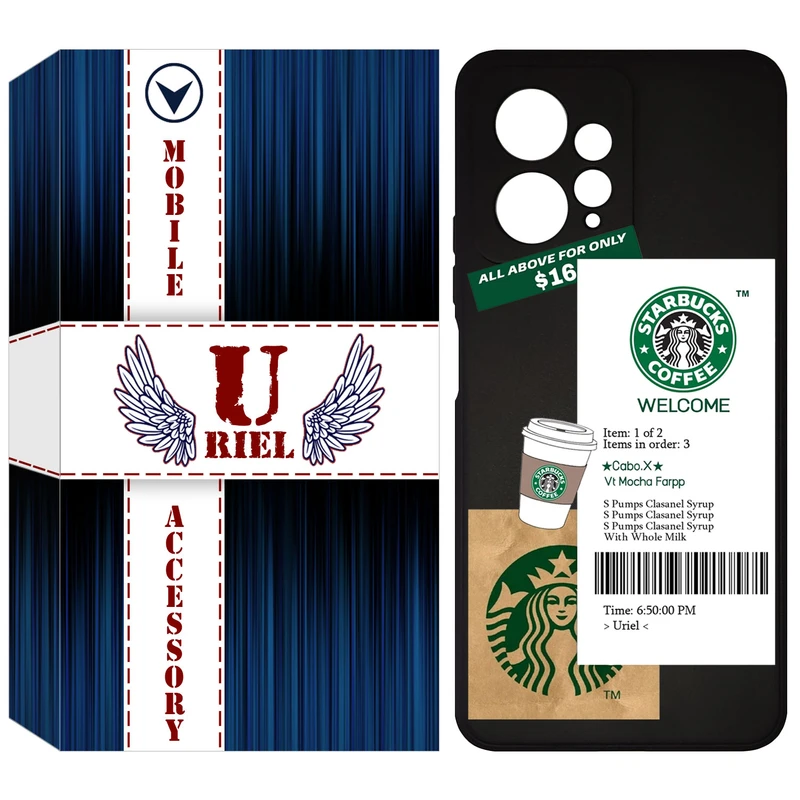 کاور مدل KSH کد 4 طرح استارباکس مناسب برای گوشی موبایل شیائومی Redmi Note 12 4G