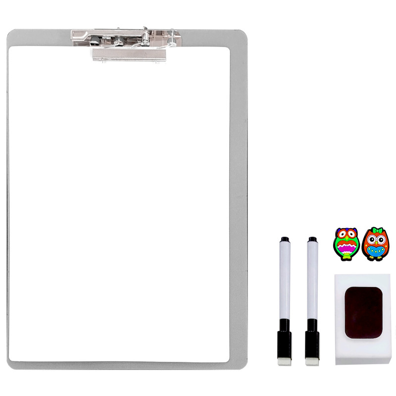 تخته وایت برد هوم اند فریج مدل portable سایز 30x20 سانتی متر به همراه تخته شاسی سایز A4 و ماژیک و مگنت یخچالی و تخته پاک کن مجموعه 7 عددی