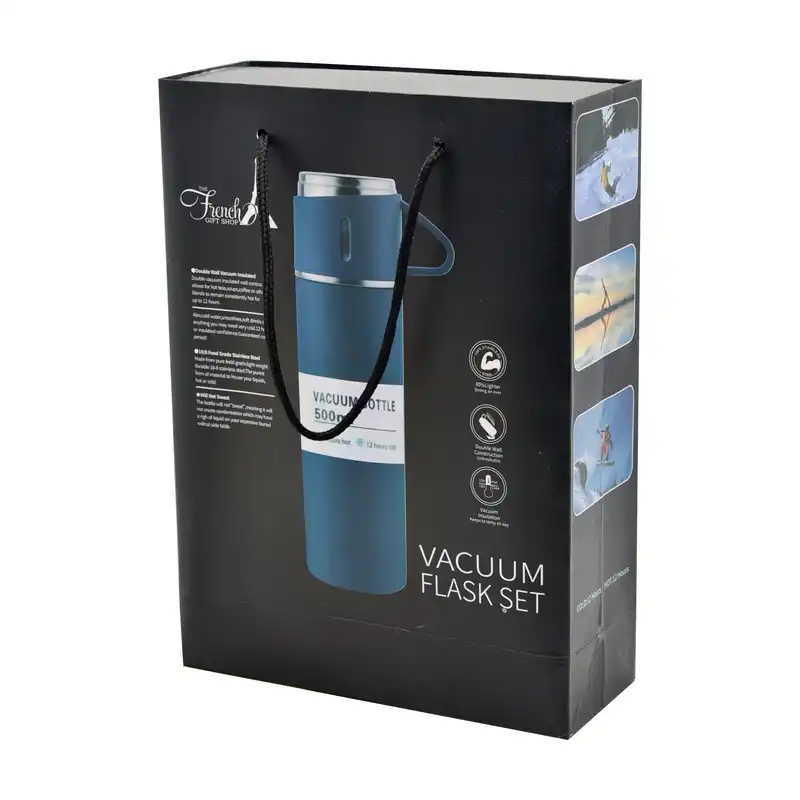 فلاسک مدل ایفل گنجایش 0.5 لیتر به همراه لیوان مجموعه 3 عددی