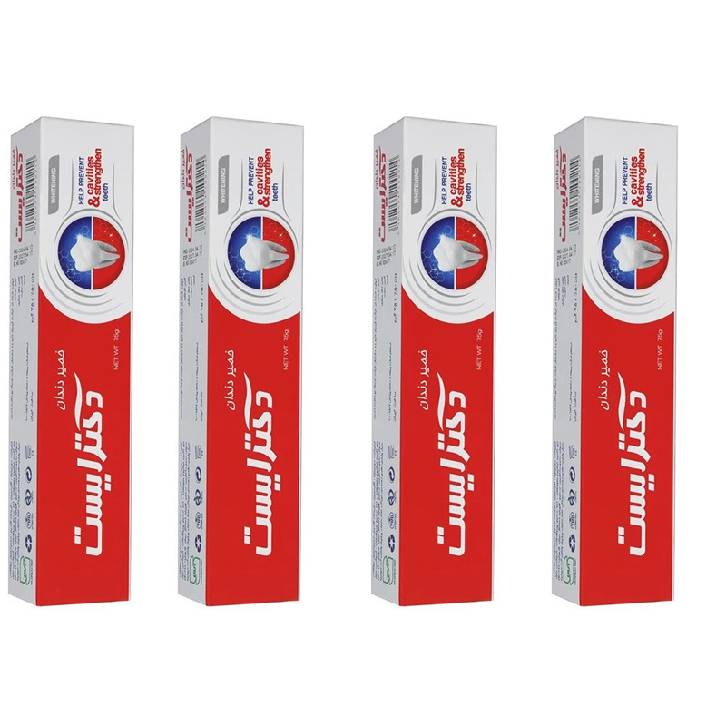 خمیر دندان دکتر ایست مدل cavities and strengthen وزن 75 گرم مجموعه 4 عددی