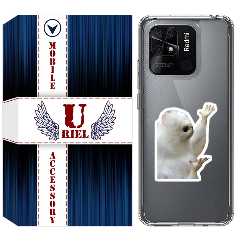 کاور یوریل مدل Clear کد 89 طرح میمون سفید مناسب برای گوشی موبایل شیائومی Redmi 10C / 10 Power / Poco C40