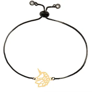 دستبند طلا 18 عیار زنانه الن نار مدل تک شاخ ELN100622