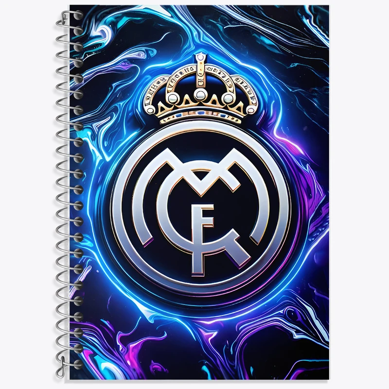 دفتر زبان 50 برگ خندالو مدل سه خط طرح رئال مادرید (Real Madrid) کد F7178