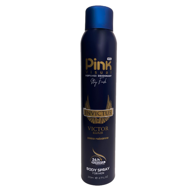  اسپری دئودورانت مردانه پینک ویژوآل مدل Paco Rabanne Invictus Victor حجم 200 میلی لیتر