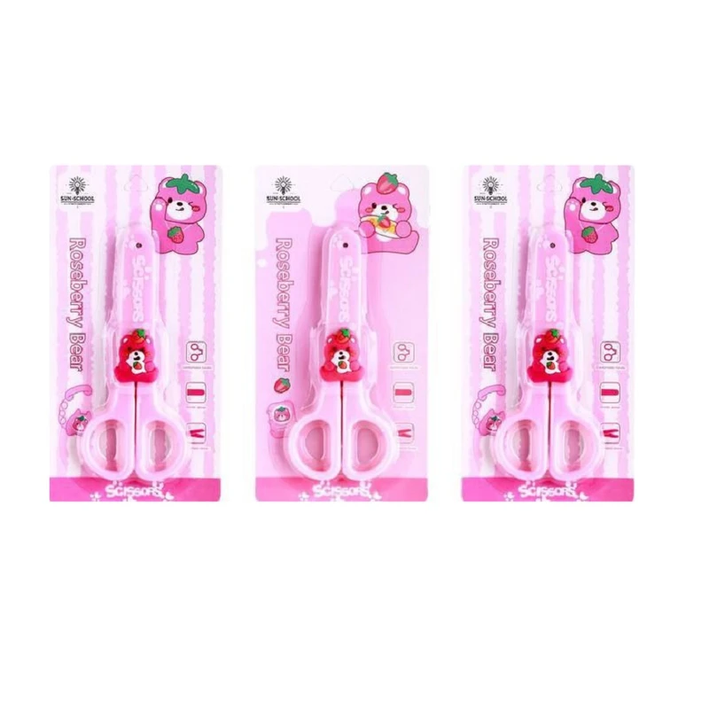 قیچی غلاف دار مدل خرس مهربان کد 545 بسته 3 عددی