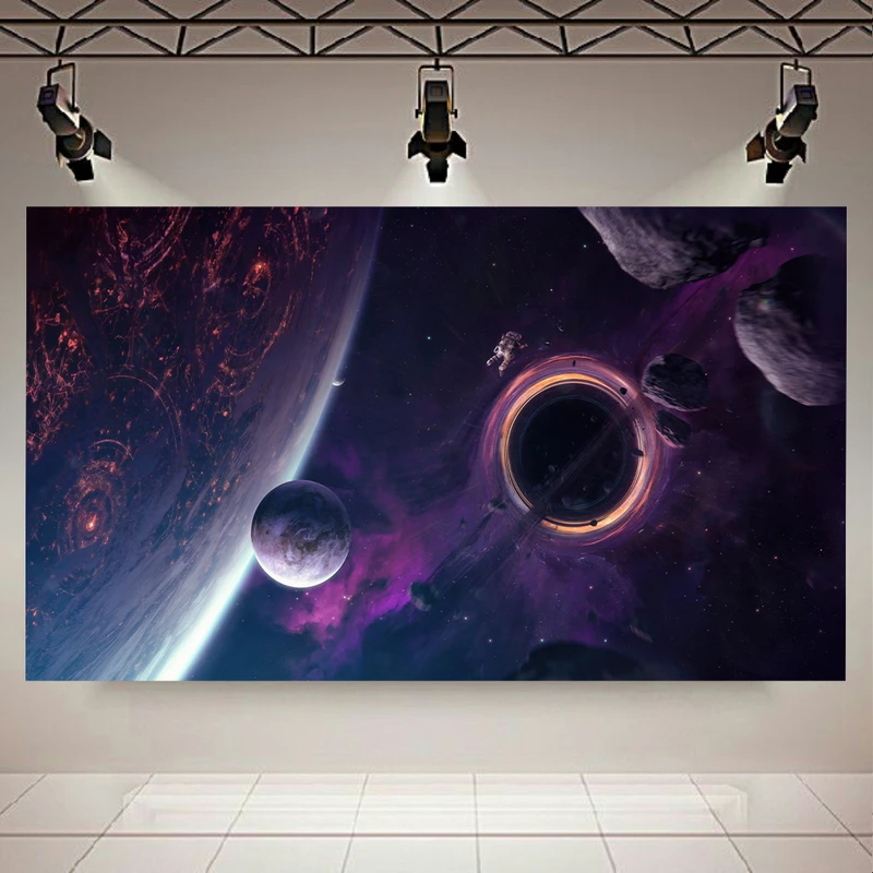 پوستر طرح کهکشان و فضانورد مدل کشش سیاهچاله کد AR2350