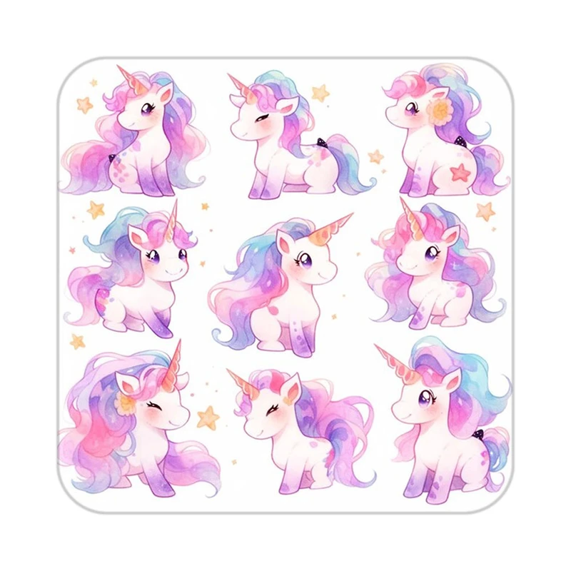 زیر لیوانی کاکتی طرح اسب تک شاخ و یونیکورن مدل mp30052