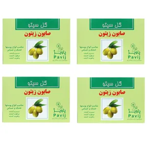  صابون شستشو گل سیتو مدل زیتون وزن 100 گرم مجموعه 4 عددی