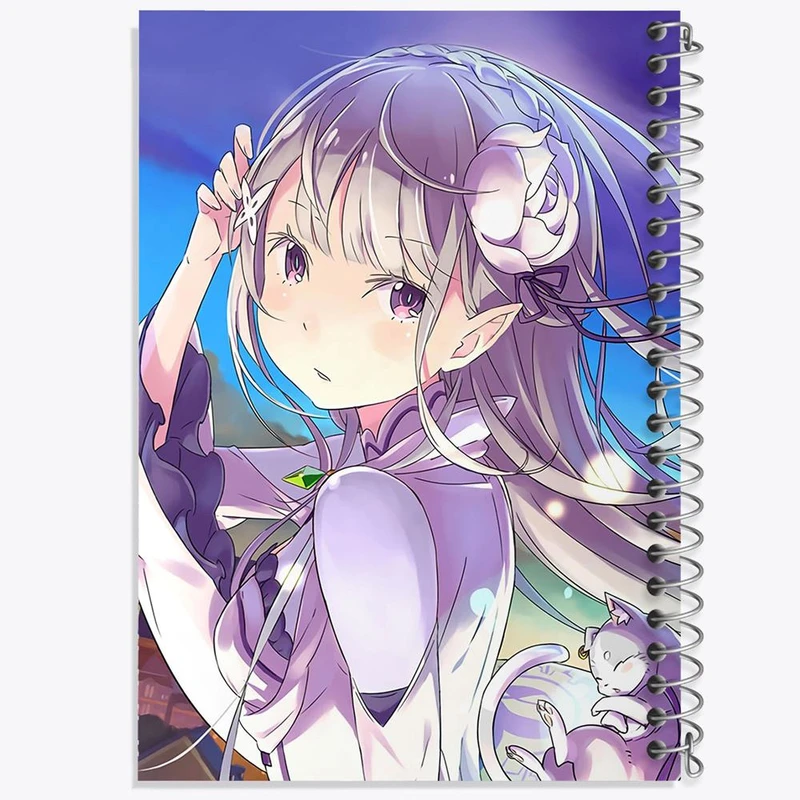 دفتر نقاشی 50 برگ خندالو مدل امیلیا انیمه ری زیرو ReZero کد 12845