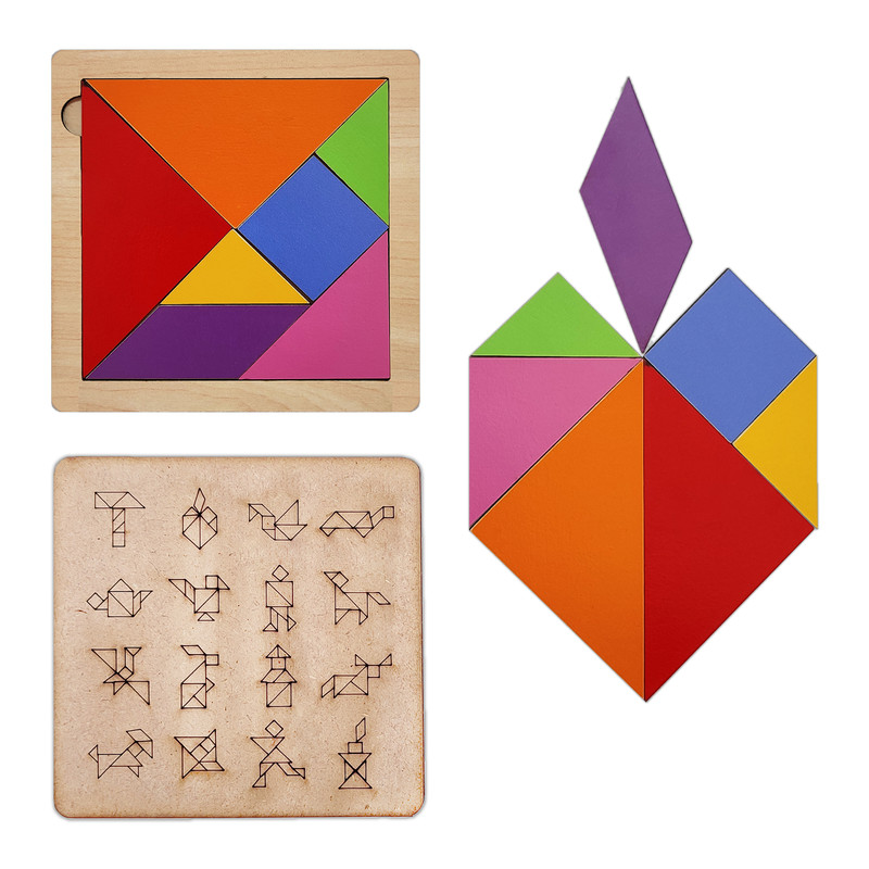 پازل آموزشی طرح تانگرام مدل فروردین بسته 2 عددی