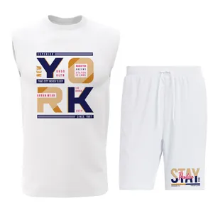 ست تاپ و شلوارک مردانه طرح نیویورک مدل N025W