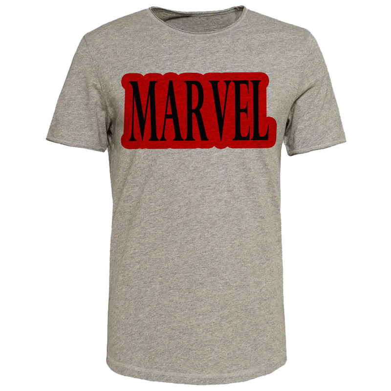 تیشرت آستین کوتاه مردانه مدل MARVEL کد B198 رنگ طوسی