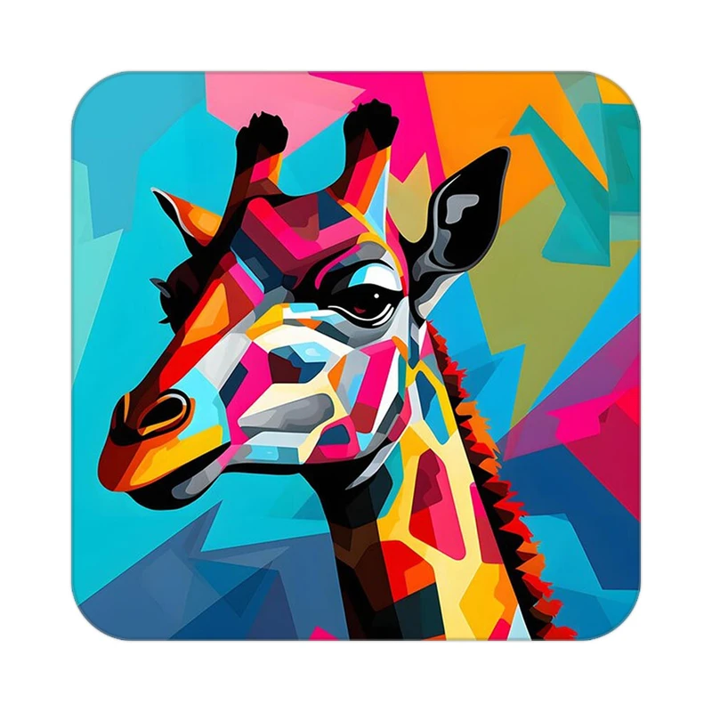 زیر لیوانی کاکتی طرح حیوانات رنگی مدل mp25329