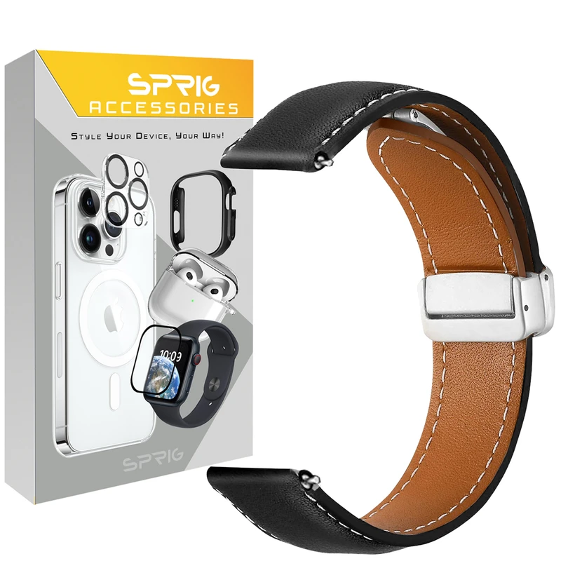 بند اسپریگ مدل Magnetic Leather مناسب برای ساعت هوشمند سامسونگ Galaxy watch 4 40mm / watch 4 44mm / watch 4 Classic 42mm / watch 4 classic 46mm