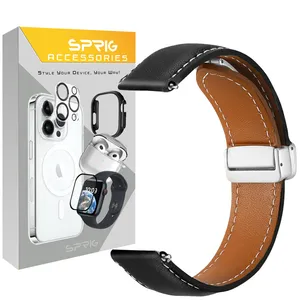 Sprig Magnetic Leather Band For Samsung Galaxy watch 4 40mm / watch 4 44mm / watch 4 Classic 42mm / watch 4 classic 46mm